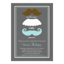 Moustache Baby Shower Custom Invitation