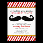 Moustache Birthday Invitation invitations
