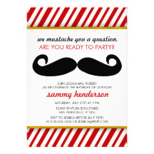 Moustache Birthday Invitation
