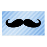 Moustache Blue Stripes Business Cards
