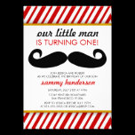Moustache Boy Birthday Invitation invitations
