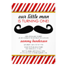 Moustache Boy Birthday Invitation
