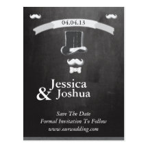 Moustache Chalk With Banner Postcard