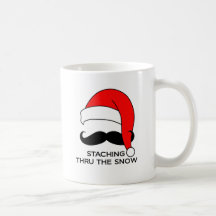 Moustache Christmas - Staching thru the snow Coffee Mugs