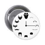 Moustache Clockface Button