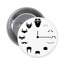 Moustache Clockface Button