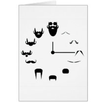 Moustache Clockface Greeting Card