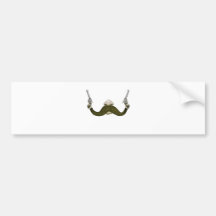 Moustache Cowboy Bumper Sticker