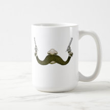 Moustache Cowboy Coffee Mugs