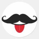 Moustache Grin Round Stickers