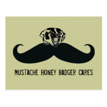 Moustache Honey Badger Cares Mod Postcard