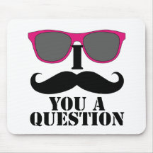 Moustache Humour with Pink Sunglasses Mousepad