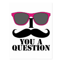 Moustache Humour with Pink Sunglasses Post Cards