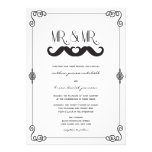 Moustache Love Classic Vintage Scrolls Gay Wedding invitations
