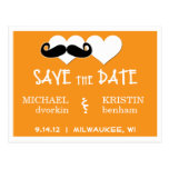 Moustache Love | Save the Date Postcard