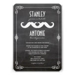 Moustache Love Vintage Chalkboard Gay Wedding invitations