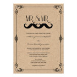 Moustache Love Vintage Paper Retro Gay Wedding invitations