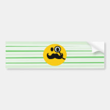 Moustache monocle Smiley Bumper Stickers