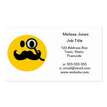 Moustache monocle Smiley Business Card Template