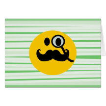 Moustache monocle Smiley Card