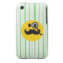 Moustache monocle Smiley iPhone 3 Case-Mate Cases
