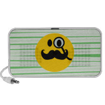 Moustache monocle Smiley Laptop Speakers