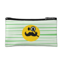 Moustache monocle Smiley Makeup Bags