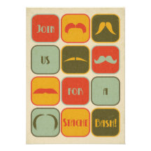 Moustache Mustache 40th Birthday Party Invitation