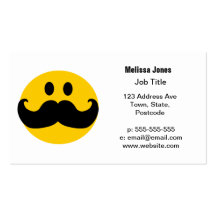 Moustache Smiley Business Cards