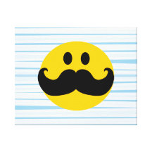 Moustache Smiley Canvas Print