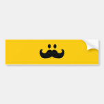 Moustache Smiley (Customisable background colour) Bumper Stickers