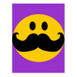 Moustache Smiley (Customisable background colour) Postcard