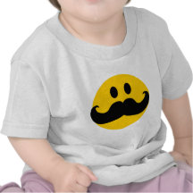 Moustache Smiley (Customisable background colour) Tshirts