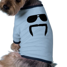 Moustache sunglasses dog t shirt