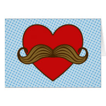 Moustache Valentine Heart Card