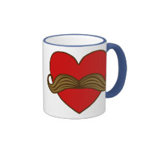 Moustache Valentine Heart Mug