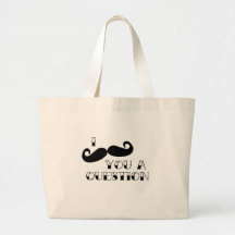 Moustache You a Question Canvas Bag