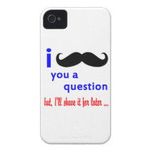 Moustache You a Question QPC Template iPhone 4 Covers