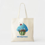 Moustached Cupcake Canvas Bags