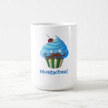 Moustached Cupcake Coffee Mugs