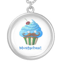 Moustached Cupcake Custom Jewelry