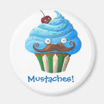 Moustached Cupcake Magnets