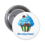 Moustached Cupcake Pinback Button