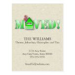 Moved Announcement (Green) Post Card