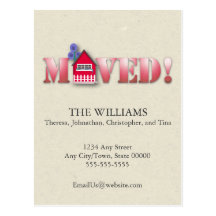 Moved Announcement (Red) Postcard