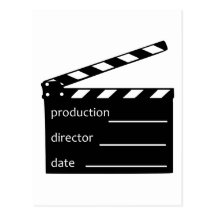 Movie clapper postcard