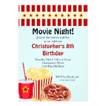 Movie Night Birthday Party Invitation