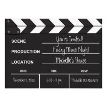 Movie Night Clapboard Invitation invitations