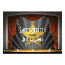 Movie Star Sweet Sixteen Custom Invites