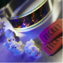 Movie Theatre Film, Popcorn & Tickets Acrylic Cut Outs